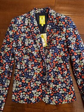 QMack Navy Floral Blazer